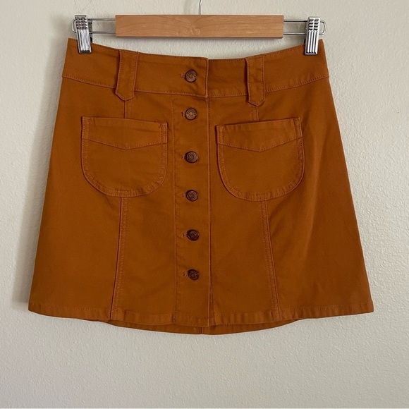 Madewell Garment Dyed Patch Pocket Button Front Skirt Size 0 - Picture 4 of 8
